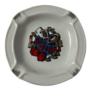 Vintage Las Vegas Souvenir Ashtray – Made in Japan – Mid-Century Casino Design –
